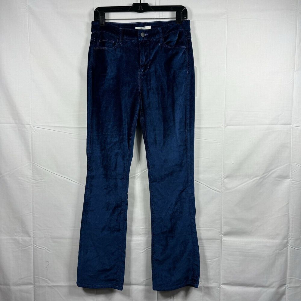 Fidelity Denim women's Lily Royal Blue VLVT bootcut pants jeans size 26 NWT